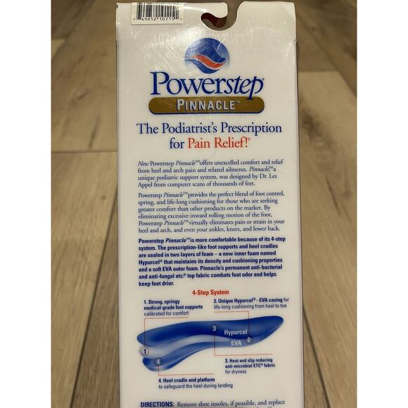 POWERSTEP 14-14.5 Men Full Length Insoles PINNACLE Relieves Heel & Arch Pain E23 - Picture 4 of 4